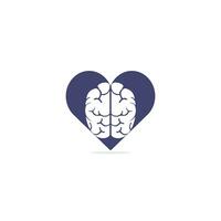 Creative brain heart shape logo design. Think idea concept. Brainstorm power thinking brain Logotype icon. vector