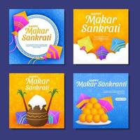 Makar Sankranti Social Media Post vector