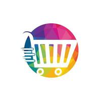 diseño de logotipo de vector de carrito de compras. diseño de logotipo de compras. icono de la aplicación de compras en línea.