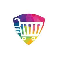 Shopping cart vector logo design. Shopping logo design. On-line shopping app icon.