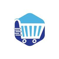 diseño de logotipo de vector de carrito de compras. diseño de logotipo de compras. icono de la aplicación de compras en línea.