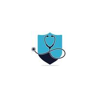 Stethoscope sign medical vector logo design.