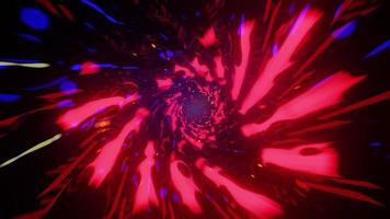 Red tunnel with hypnotic lines. Seamless looped animation video