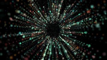 Tunnel of cyberspace with particles and Digital data. Looped animation. video