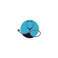 Stethoscope sign medical vector logo design.