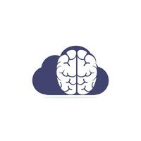 Cloud brain logo design vector icon. Digital brain logo. Database and computing logo concept.