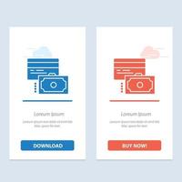 Card Credit Payment Money  Blue and Red Download and Buy Now web Widget Card Template vector