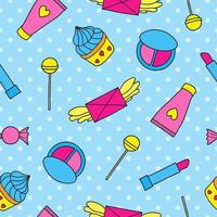 Seamless pattern with pop items. vector