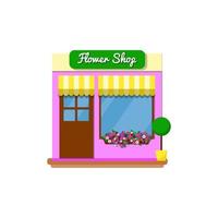 Small flower shop store. vector
