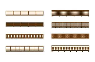 Set of wooden balconies. vector