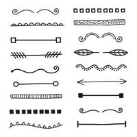 Hand drawn collection of borders. vector