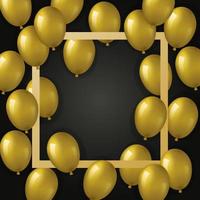 Background with helium balloons and frame. vector