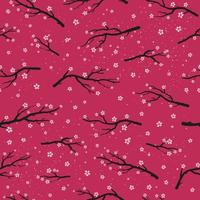 Seamless pattern with sakura branches. vector