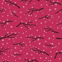 Seamless pattern with sakura branches. vector