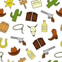 Seamless pattern with Wild West elements. vector