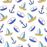 Seamless pattern with sea items. vector