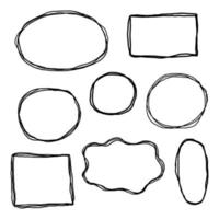 Set of hand drawn sketched frames. vector