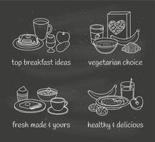diferentes variaciones de desayuno. vector