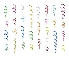 Set of colorful flowing streamers. vector