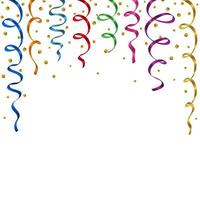 White background with colorful streamers. vector