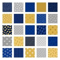 Set of hand drawn seamless patterns with textures. vector