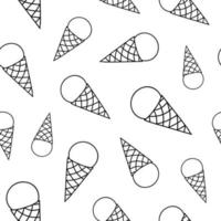 Seamless pattern with ice cream cones. vector