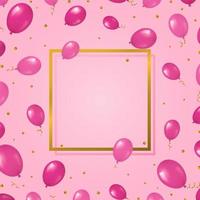 Background with helium balloons and frame. vector