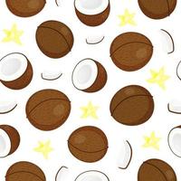 Seamless pattern with coconuts. vector