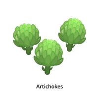 Cartoon artichokes isolated on white background. vector