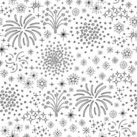 Seamless pattern with fireworks and petards. vector