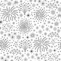 Seamless pattern with fireworks and petards. vector