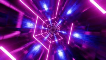 Flying through a tunnel with purple bars. Infinitely looped animation. video