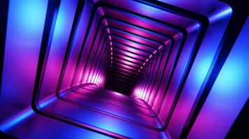 Flying in a square-shaped tunnel. Infinitely looped animation. video