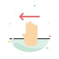 Finger Four Gesture Left Abstract Flat Color Icon Template vector