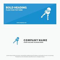 Key Keys Security Room SOlid Icon Website Banner and Business Logo Template vector