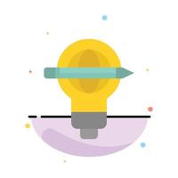 Success Pen Globe Bulb Light Abstract Flat Color Icon Template vector