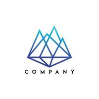 Mountain Wireframe Logo, Mountain Peaks logo, Mountain Log vector