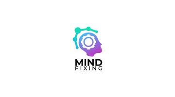 Brain fixing Mind Data Logo Design Template vector