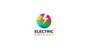 logotipo hecho de diseño de logotipo de perno de colores eléctricos y vector