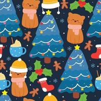 cute christmas seamless pattern for textile, gift wrap paper vector