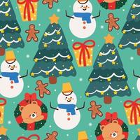 cute christmas seamless pattern for textile, gift wrap paper vector