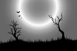 Halloween background with full moon light. Scary background. vector