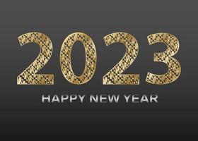 2023 Happy New Year Background Design gold numbers with batik pattern. Greeting Cards, Banners, Posters. Vector Illustration.
