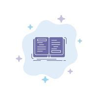 Book Novel Story Writing Theory Blue Icon on Abstract Cloud Background vector