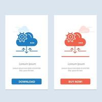 Cloud Setting Gear Arrow  Blue and Red Download and Buy Now web Widget Card Template vector