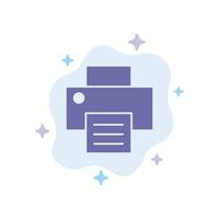 Printer Print Printing Blue Icon on Abstract Cloud Background vector