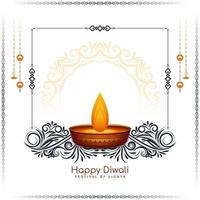 Happy Diwali festival celebration ethnic religious background design vector