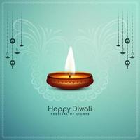 Happy Diwali festival celebration beautiful greeting card elegant design vector