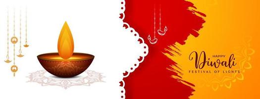 Happy Diwali religious festival celebration artistic beautiful banner vector