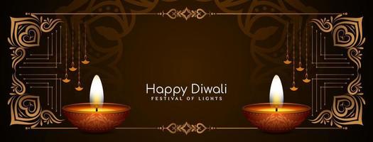Happy Diwali cultural religious Indian festival banner design vector